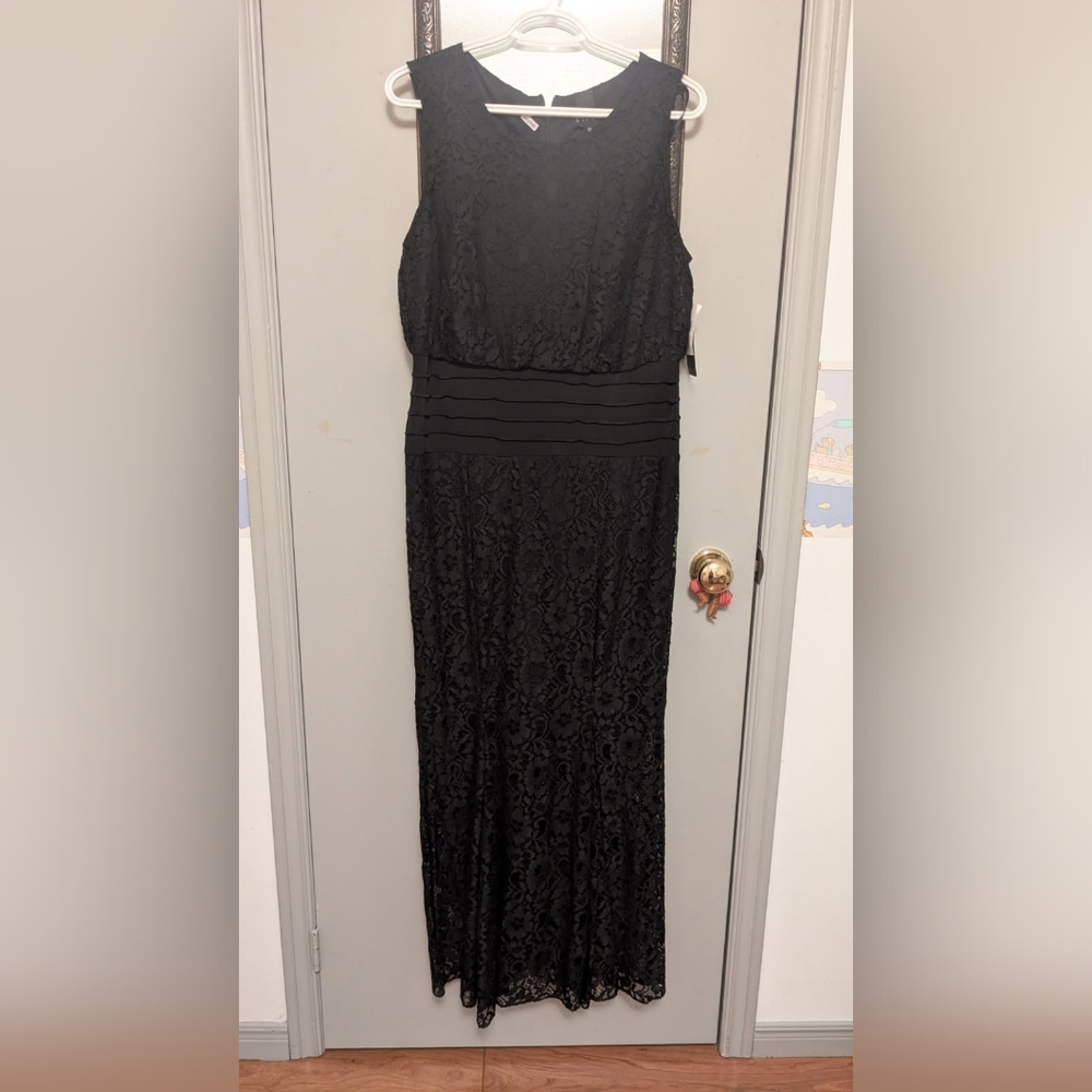 Enfocus Studio Black Strapless Lace Dress